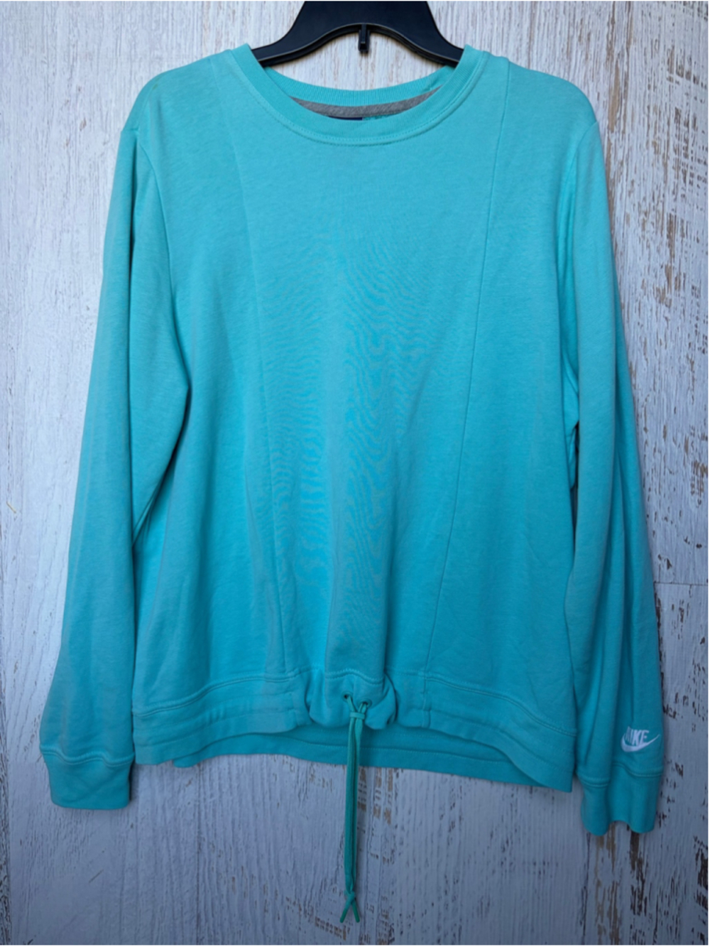 Women's Nike Sweatshirt XL Turquoise Drawstring Pullover